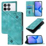 Custodia per telefono in pelle goffrata per Xiaomi Redmi K70 / K70 Pro Skin Feel (verde)