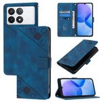 Per Xiaomi Redmi K70 / K70 Pro Custodia per telefono in pelle goffrata Skin Feel (blu)