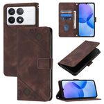 Per Xiaomi Redmi K70 / K70 Pro Custodia per telefono in pelle goffrata Skin Feel (marrone)