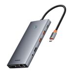 Adattatore HUB display Baseus PortalJoy serie 13 in 1 da tipo C a quadruplo (grigio siderale)