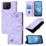 Per Asus ROG Phone 8 Custodia in pelle goffrata Skin Feel (viola chiaro)