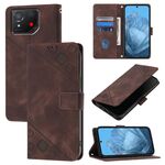 Per Asus ROG Phone 8 Custodia in pelle goffrata Skin Feel (marrone)