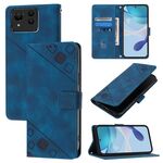 Custodia per telefono in pelle goffrata Ultra Skin Feel per Asus Zenfone 11 (blu)