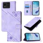 Custodia per telefono in pelle goffrata Ultra Skin Feel per Asus Zenfone 11 (viola chiaro)