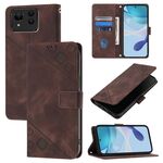 Custodia per telefono in pelle goffrata Ultra Skin Feel per Asus Zenfone 11 (marrone)