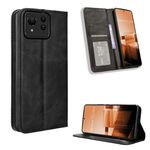 Per Asus Zenfone 11 Ultra Custodia per telefono in pelle con fibbia magnetica retrò (nero)