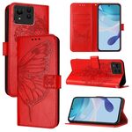 Custodia per telefono in pelle con farfalla ultra goffrata per Asus Zenfone 11 (rossa)