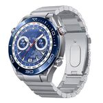 Cinturino per orologio in lega di titanio con fibbia piatta a tre piante da 22 mm (argento)