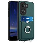 Per la custodia del telefono con porta carte OPPO Reno11 Global R20 Ring (verde)