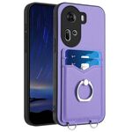 Per la custodia del telefono con porta carte OPPO Reno11 Global R20 Ring (viola)
