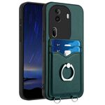Custodia per telefono con porta carte OPPO Reno11 Pro Global R20 Ring (verde)