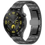 Cinturino per orologio in lega di titanio con fibbia a farfalla da 22 mm (nero)