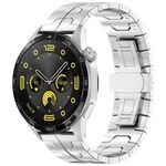Cinturino per orologio in lega di titanio con fibbia a farfalla da 22 mm (argento)