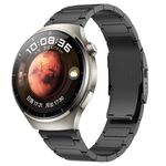 Cinturino per orologio in lega di titanio con doppia fibbia di sicurezza da 22 mm (nero)