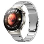 Cinturino per orologio in lega di titanio con doppia fibbia di sicurezza da 22 mm (argento)