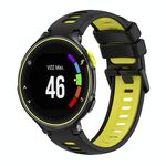 Per cinturino in silicone bicolore Garmin Forerunner 230 (nero + giallo)