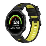 Per cinturino in silicone bicolore Garmin Forerunner 235 (nero + giallo)