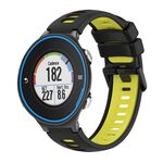 Per cinturino in silicone bicolore Garmin Forerunner 620 (nero + giallo)