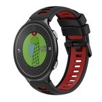 Per Garmin Approach S6 Cinturino in silicone bicolore (nero + rosso)