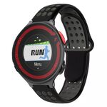 Per Garmin Forerunner 220 cinturino in silicone traspirante perforato bicolore (nero + grigio)