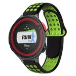 Per Garmin Forerunner 220 cinturino in silicone traspirante perforato bicolore (nero + verde)