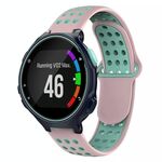 Per Garmin Forerunner 735/735XT cinturino in silicone traspirante perforato bicolore (rosa + verde acqua)