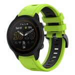 Per Garmin Forerunner 955 22mm Cinturino sportivo in silicone bicolore (verde lime + nero)