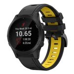 Per Garmin Forerunner 945 22mm Cinturino sportivo in silicone bicolore (nero + giallo)