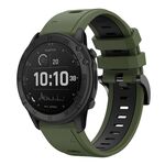 Per Garmin Tactix Delta 26mm Cinturino sportivo in silicone bicolore (verde militare + nero)