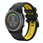 Per Garmin Fenix 3 26mm Cinturino sportivo in silicone bicolore (nero + giallo)