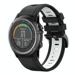 Per Garmin Fenix 3 HR 26mm Cinturino sportivo in silicone bicolore (nero + bianco)