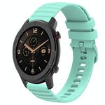 Per Amazfit GTR 42MM 20mm cinturino in silicone tinta unita con motivo a punti ondulati (verde acqua)