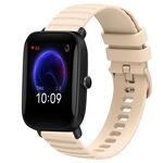 Per Amazfit Pop Pro Cinturino per orologio in silicone tinta unita con motivo a pois ondulato da 20 mm (beige)