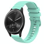 Per Garmin Vivomove Sport Cinturino per orologio in silicone tinta unita con motivo a pois ondulato da 20 mm (verde acqua)