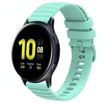 Per Samsung Galaxy Watch Active 2 44mm 20mm Cinturino in silicone tinta unita con motivo a punti ondulati (verde acqua)