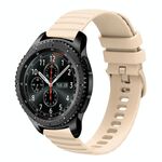 Per Samsung Gear S3 Frontier 22mm cinturino in silicone tinta unita con motivo a punti ondulati (beige)