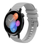 Per Huawei Watch GT3 46mm 22mm Cinturino in silicone a tinta unita con motivo a punti ondulati (grigio)