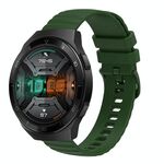 Per Huawei Watch GT 2E Cinturino per orologio in silicone tinta unita con motivo a pois ondulato da 22 mm (verde militare)