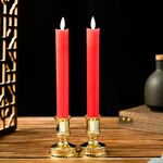 2 PCS Simulazione Lampada a candela elettronica a stelo lungo Swing Wick LED Temple Lamp (rosso)