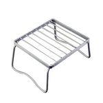 Staffa per la testa del forno in acciaio inossidabile 304 mini griglia pieghevole portatile per esterni, dimensioni: 17x15,5x9,5 cm