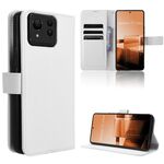 Custodia per telefono in pelle con texture ultra diamante per Asus Zenfone 11 (bianca)