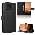Custodia per telefono in pelle con texture ultra diamante per Asus Zenfone 11 (nera)