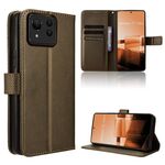 Custodia per telefono in pelle con texture ultra diamante per Asus Zenfone 11 (marrone)