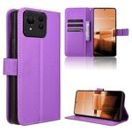 Custodia per telefono in pelle con texture ultra diamante per Asus Zenfone 11 (viola)