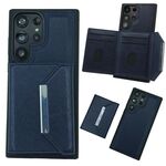 Per Samsung Galaxy S22 Ultra 5G Custodia per telefono con slot per schede in metallo tinta unita (blu)