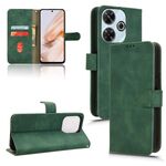 Per Xiaomi Redmi 13 4G Custodia per telefono in pelle con vibrazione magnetica Skin Feel (verde)