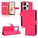 Per Xiaomi Redmi 13 4G Custodia per telefono in pelle con vibrazione magnetica Skin Feel (Rosa rossa)