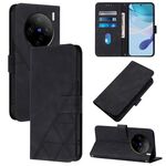 Per vivo X100 Pro Custodia a tracolla in pelle con vibrazione 3D in rilievo (nera)