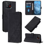 Custodia per cellulare in pelle con custodia a tracolla 3D in rilievo per Asus ROG Phone 8 (nera)