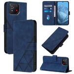 Custodia per cellulare in pelle con custodia a tracolla 3D in rilievo per Asus ROG Phone 8 (blu)